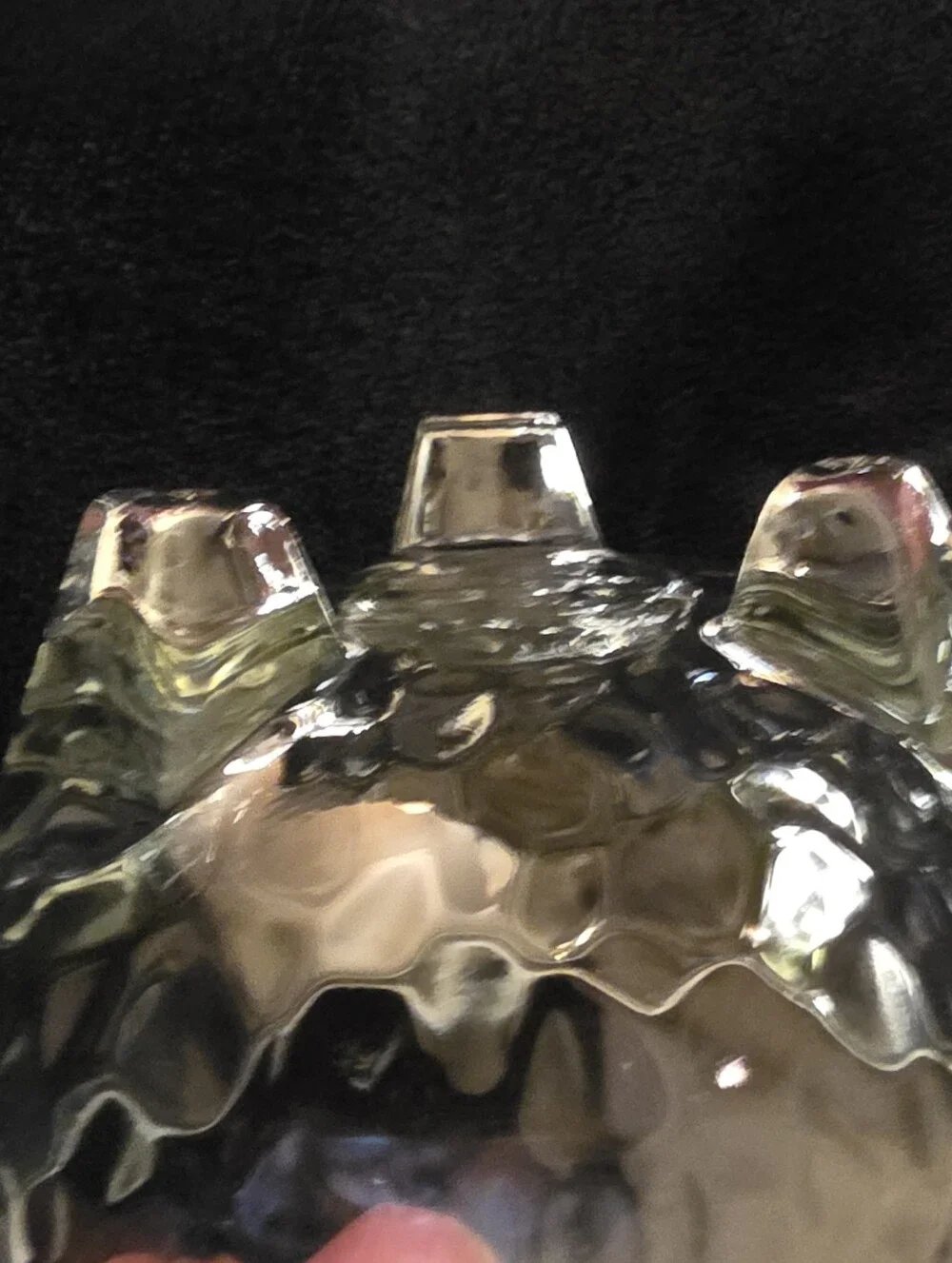 Vintage Crisa Glass Footed Dessert Bowls Set of 6 Pebbled Clear Glass